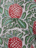 Pyjamas Blockprint - Green with Red Pineapple
