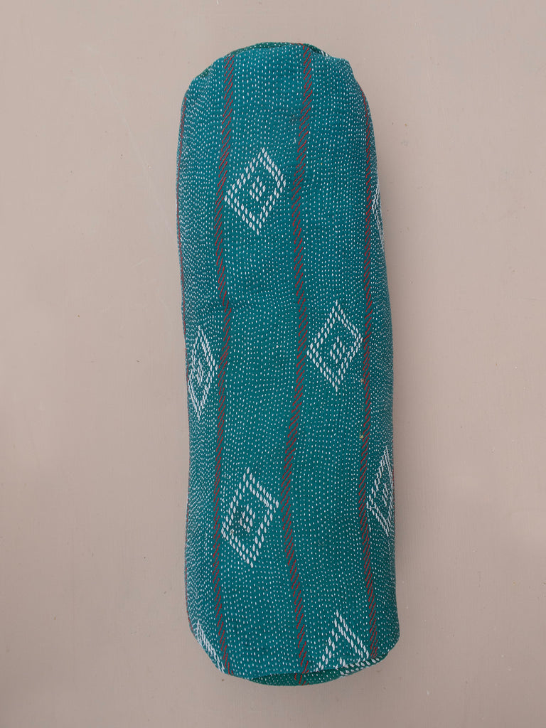 Indisk kantha pude Cylinder - 235 green
