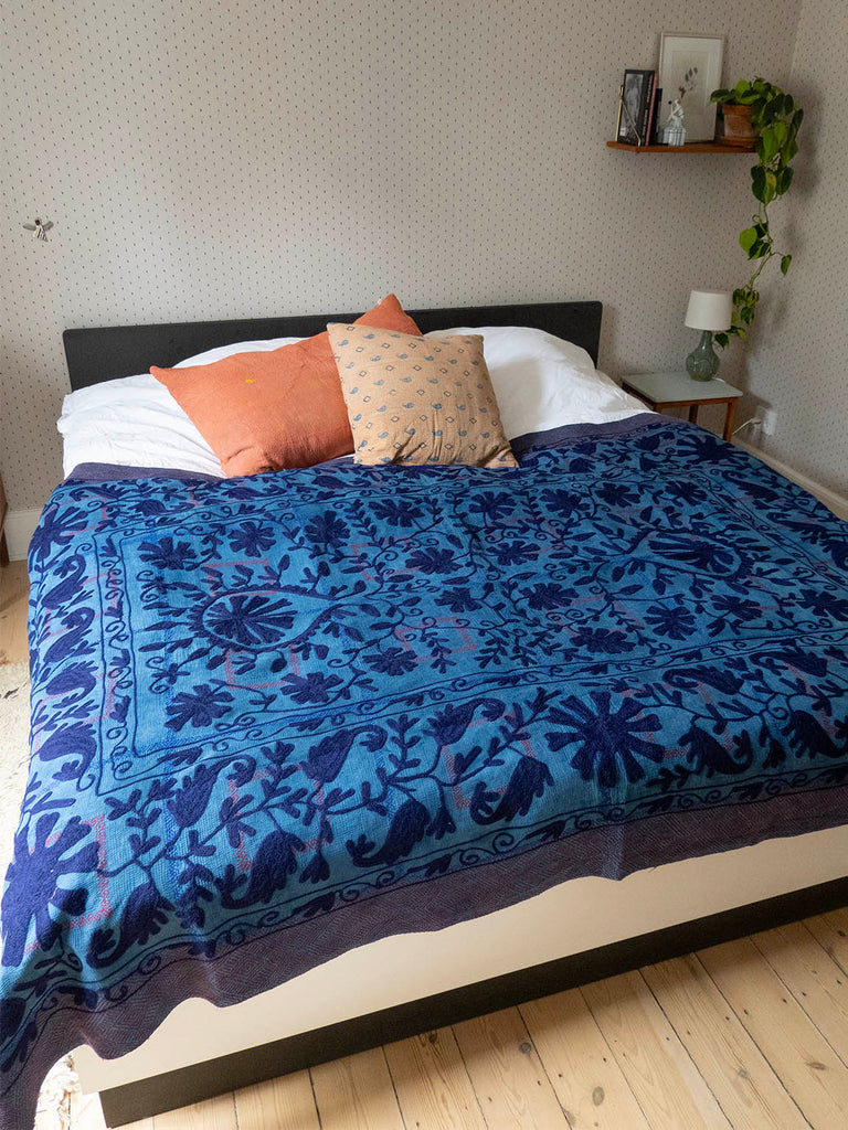 Indisk kantha suzani sengetæppe 36