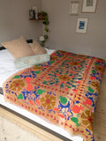 Indisk kantha suzani sengetæppe 38