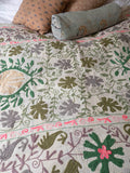Indisk kantha suzani sengetæppe 50