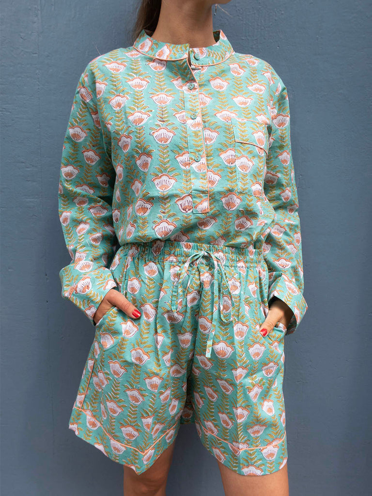 Pyjamas Short Aqua Blue
