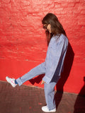 Pyjamas Blockprint - Blue Stripe