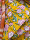 Quiltet babytæppe - Pink/Yellow
