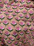 Quiltet babytæppe - Coral Pink/Beige