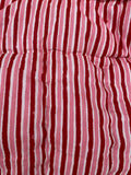 Quiltet babytæppe - Turquoise/Red stripe