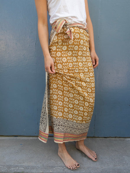 Bagru Scarf - Mustard 04