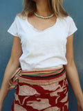 Bagru Scarf - Red with Animal 01