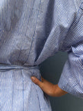 Kimono Blockprint Blue Stripe
