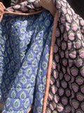 Quiltet tæppe - Blue/Black