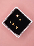 Earring No. 40 - Stud Star - Garnet