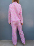 Pajamas Block Print - Candy Pink With. Flowers