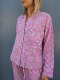Pajamas Block Print - Candy Pink With. Flowers