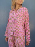 Pajamas Block Print - Candy Pink With. Flowers