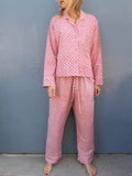Pajamas Block Print - Candy Pink With. Flowers