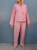 Pajamas Block Print - Candy Pink With. Flowers