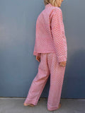 Pajamas Block Print - Candy Pink With. Flowers