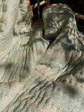 Quiltet tæppe - Soft Blue / Mint