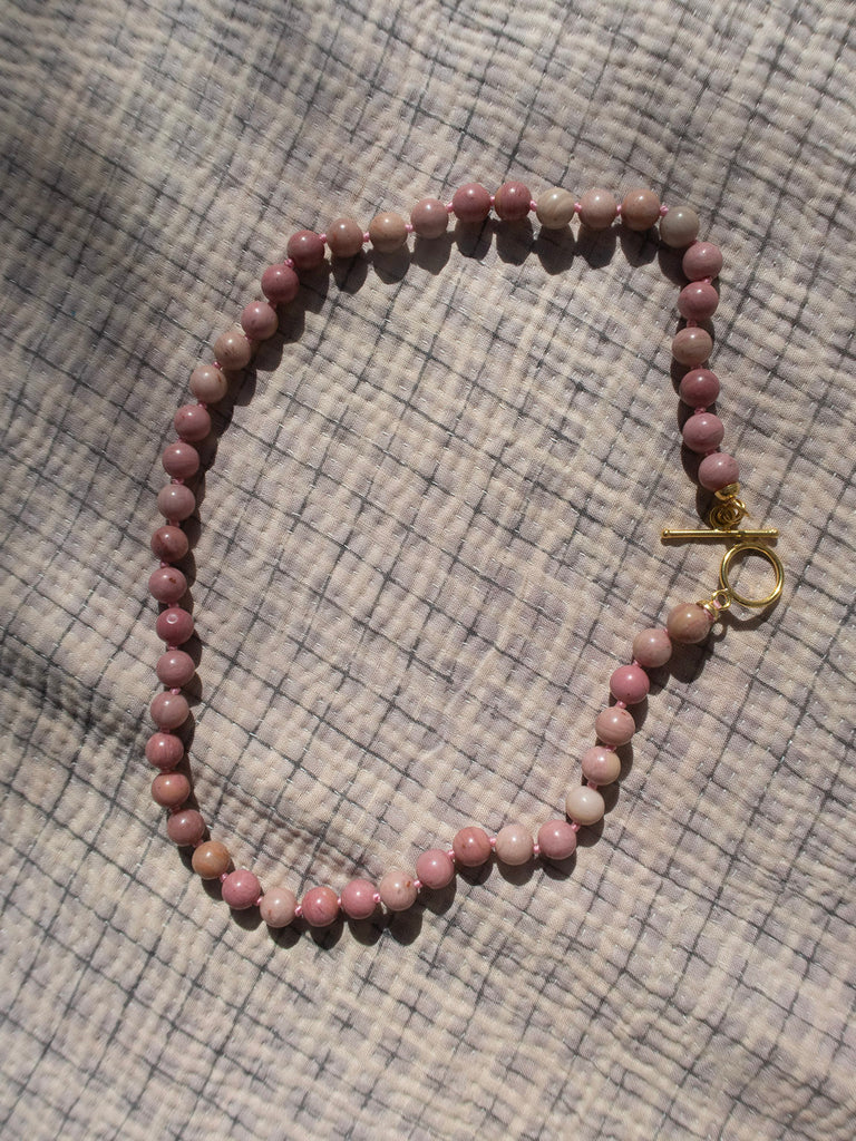 Grannys Stone Necklace - Rhodonite