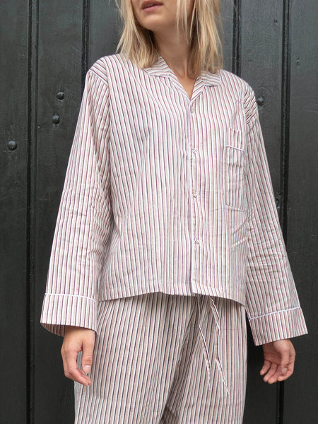 Pyjamas Blockprint Nude Stripe