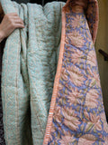 Quiltet tæppe - Soft Blue / Mint