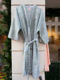 Kimono Blockprint Green Leaves