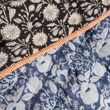 Quilted blanket – 02 Midnight Garden / Black Flower