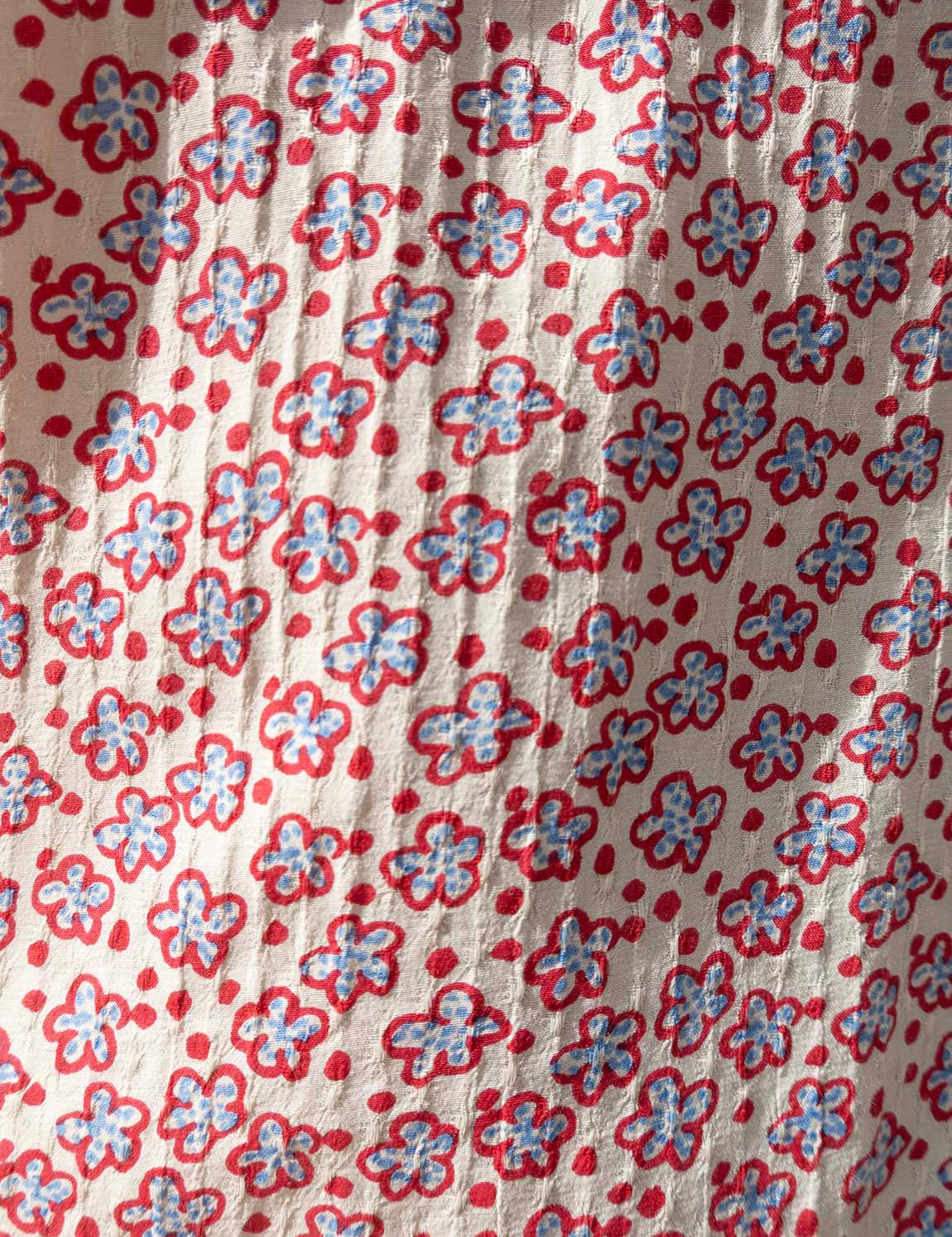 Summer Skirt - 101 White with Red Flowers