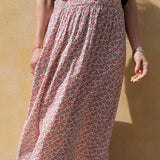Summer Skirt - 101 White with Red Flowers