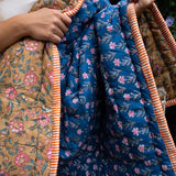 Quiltet babytæppe -  16 Strong Blue/Ocher