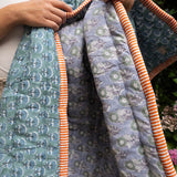 Quiltet babytæppe -  22 Petrol/Dusty Purple