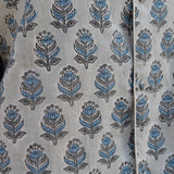 Pyjamas Blockprint - Grey Blue Flower