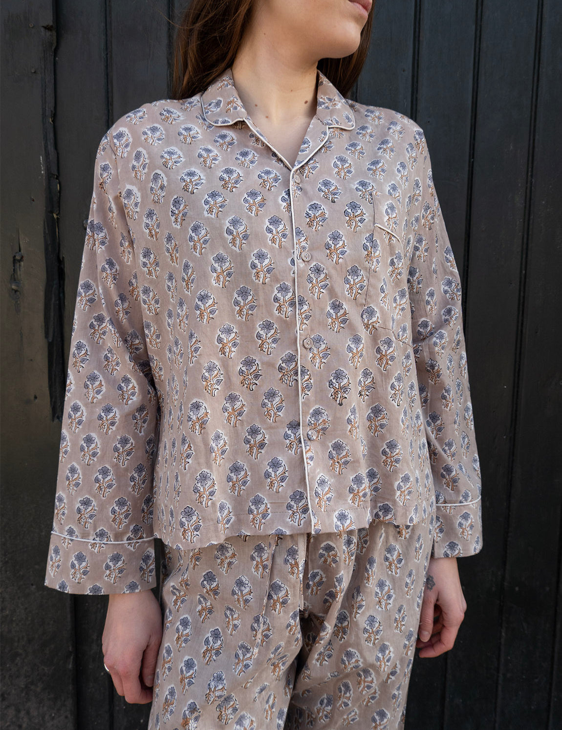 Pajamas Blockprint - Warm Grey