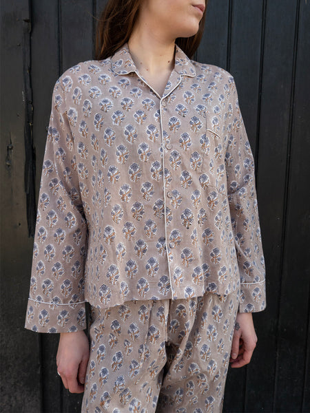 Pyjamas Blockprint - Warm Grey