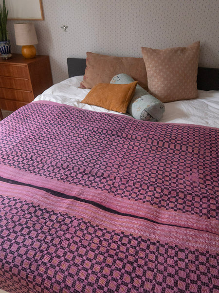 Indian kantha bedspread - 328