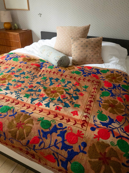 Indisk kantha suzani sengetæppe 38