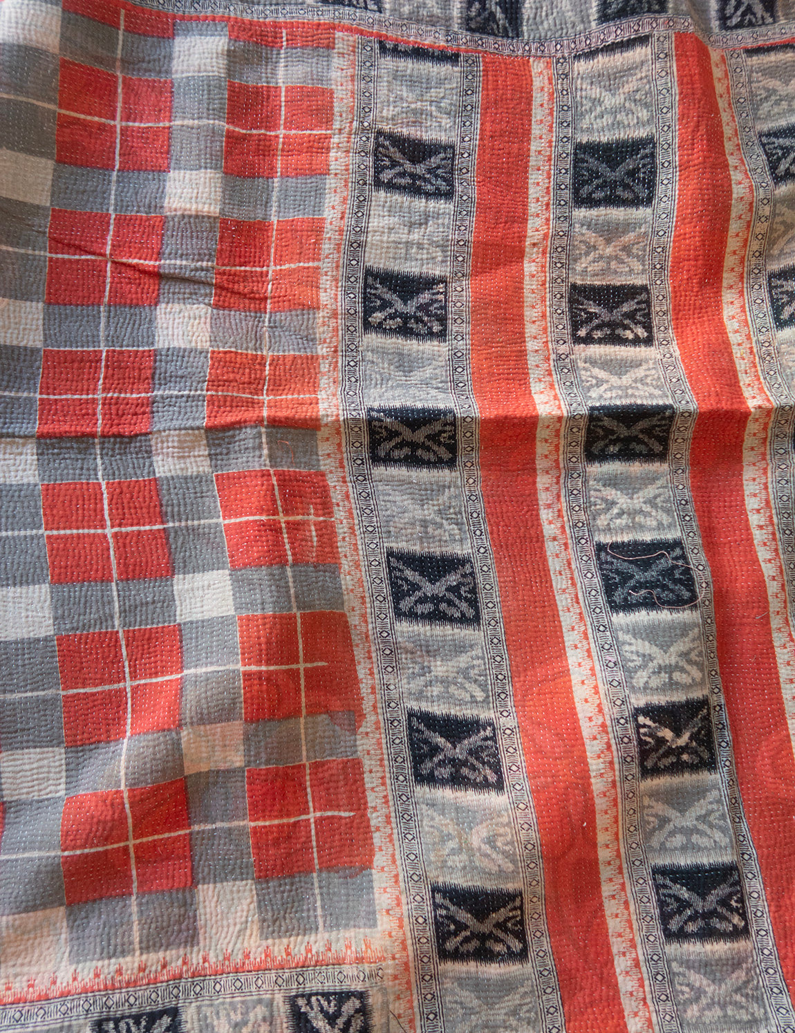 Indian kantha bedspread - 38