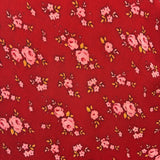 Summer Skirt - 109 Dark Red with Flowers
