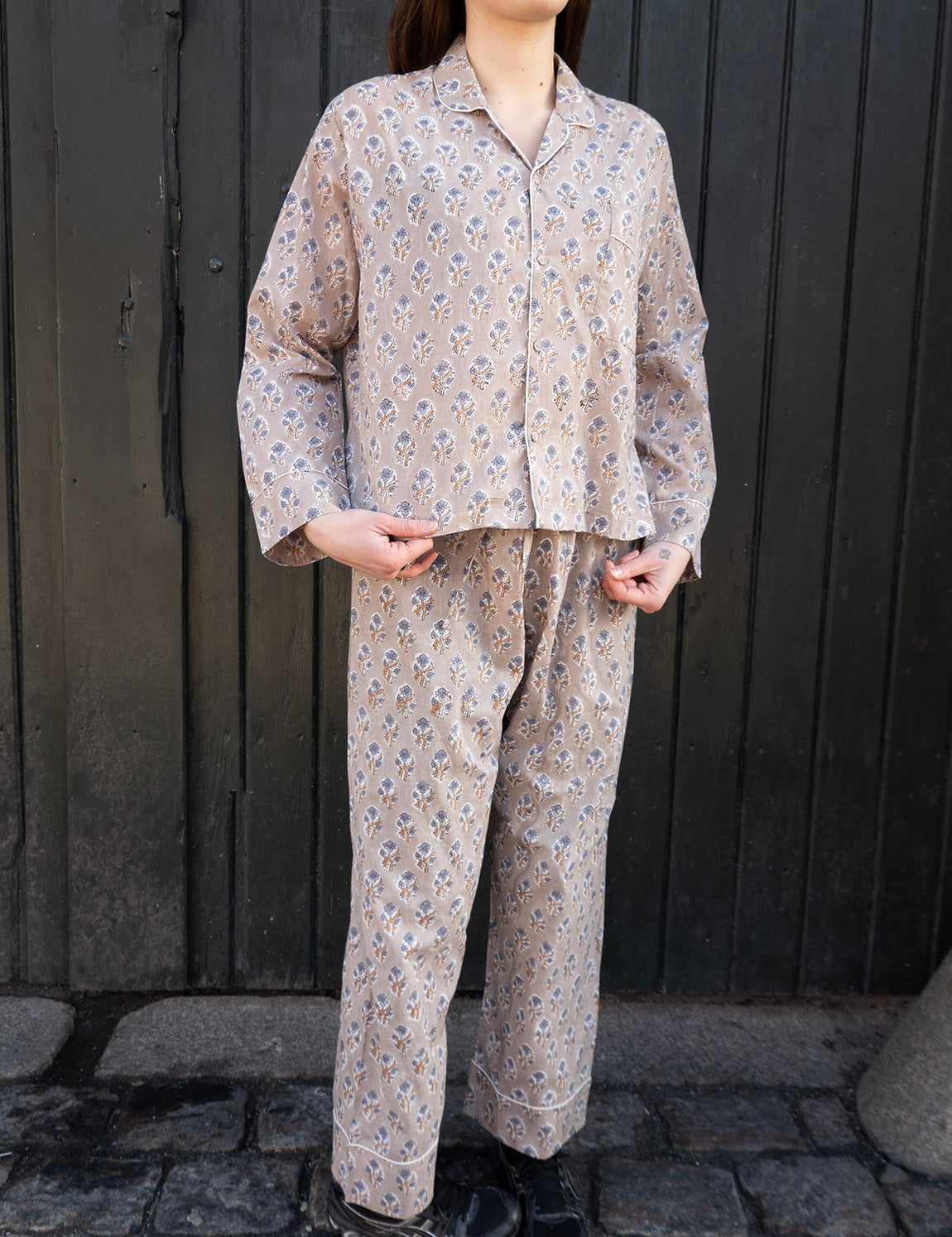Pajamas Blockprint - Warm Grey