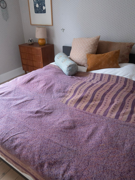 Indian kantha bedspread - 407