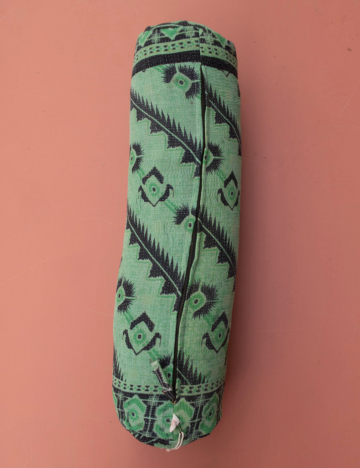 Indian kantha cushion Cylinder - 422