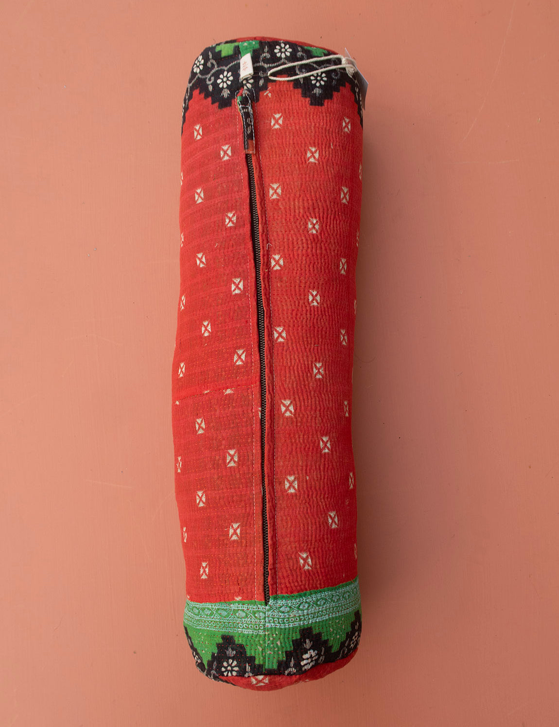Indian kantha cushion Cylinder - 423
