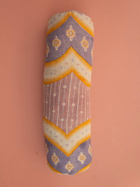 Indian Kantha Pillow Cylinder - 235 Green