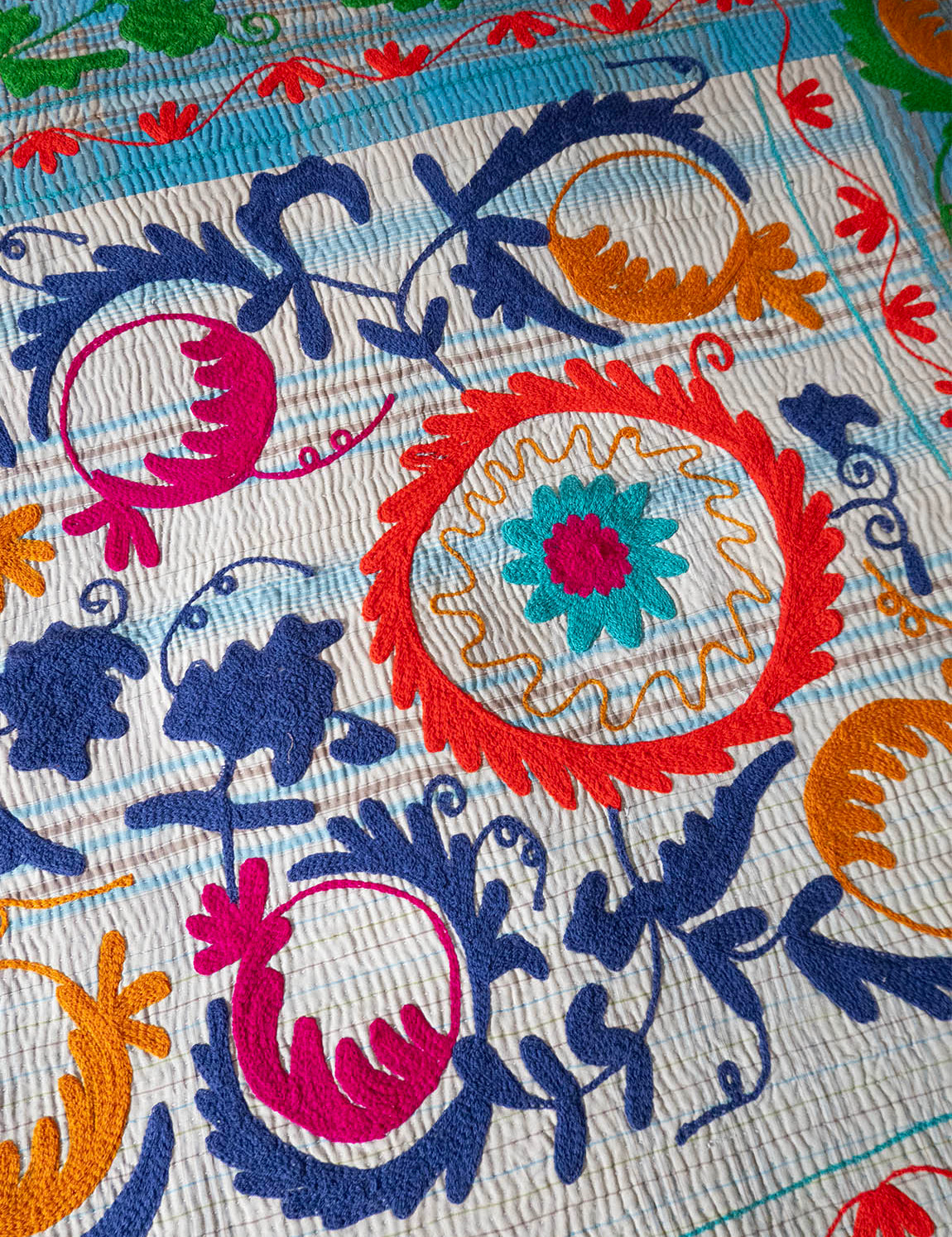 Indisk kantha suzani sengetæppe 43