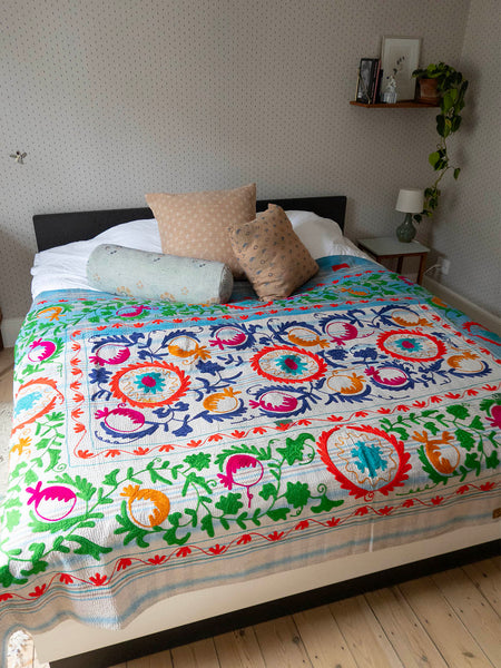 Indisk kantha suzani sengetæppe 43