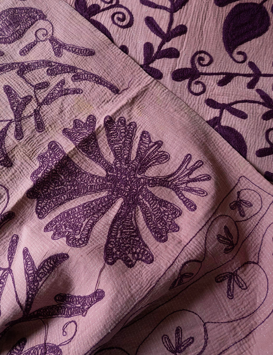 Indisk kantha suzani sengetæppe 44