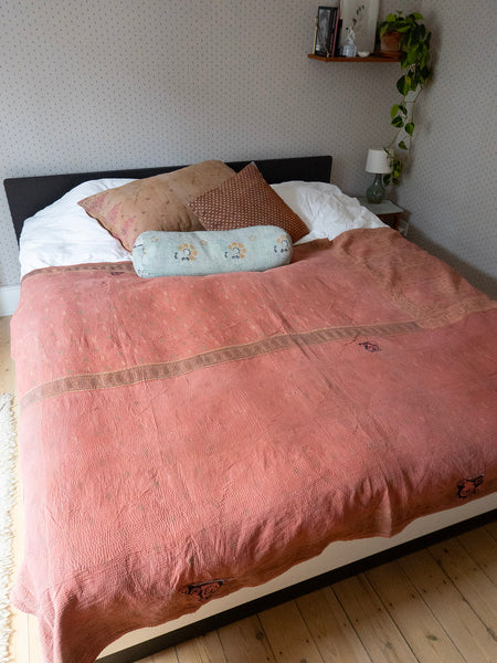 Indian kantha bedspread - 410
