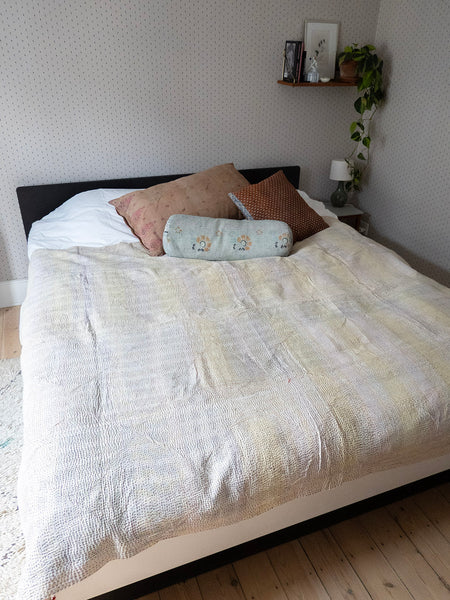 Indian kantha bedspread - 410