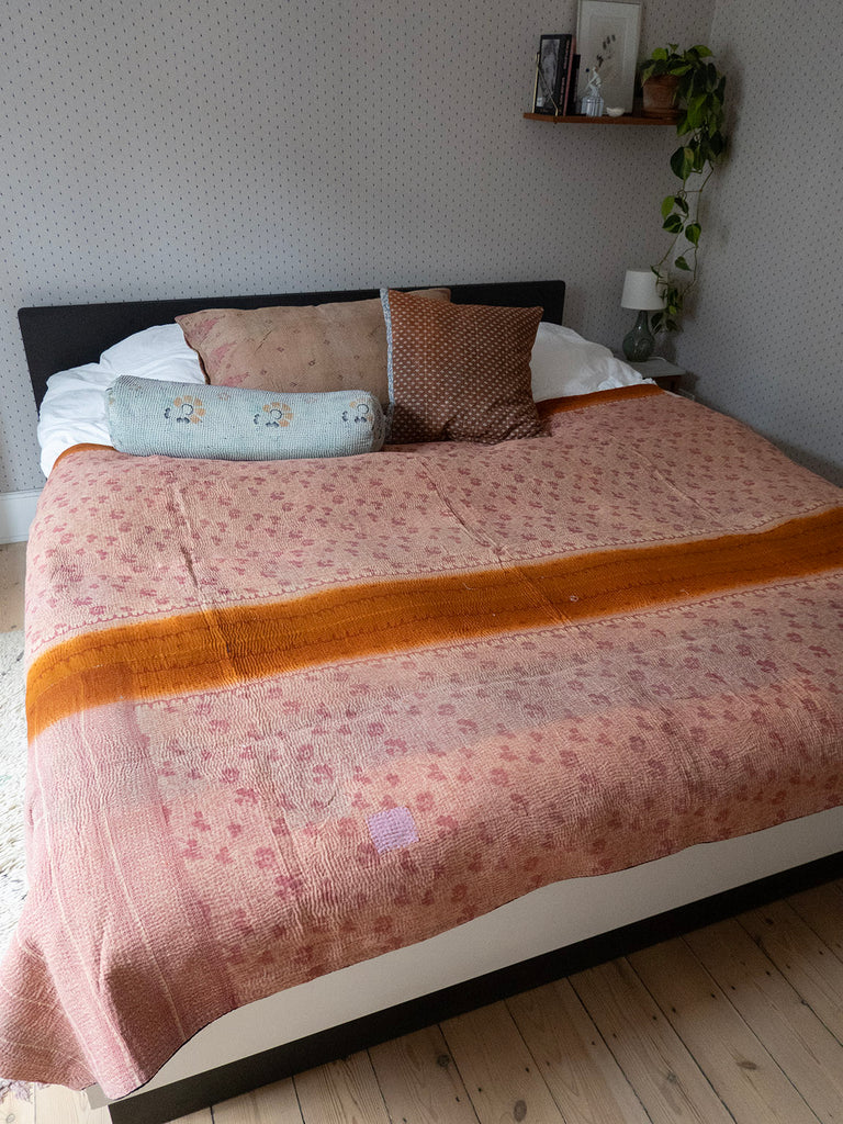 Indian kantha bedspread - 410