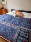 Indian kantha bedspread - 410
